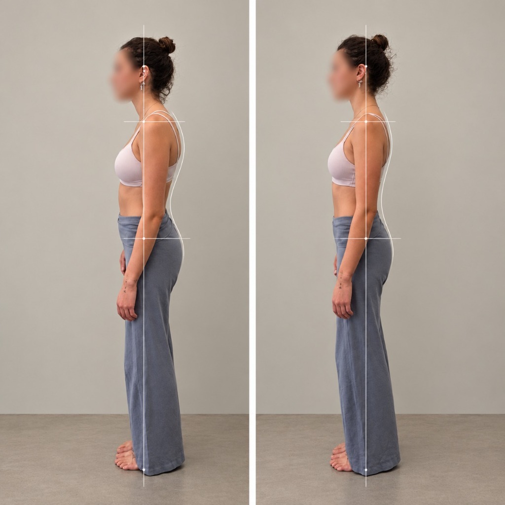 Spinal Curve & Sagittal Plumb Line — Before and After